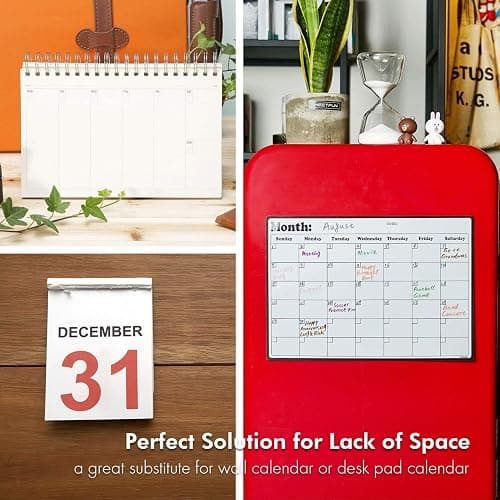 Fridge Calendar Magnetic Dry Erase Whiteboard Calendar for Refrigerator Planners 16.9 Inches X 11.8 Inches thumbnail 6