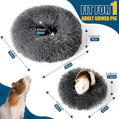 ONEJU Plush Guinea Pig Bed - Plush Guinea Pig Hideout, Removable Cushioned Pillow, Super Cozy, Ideal Burrowing Bed for Small Pets, Dark Gray thumbnail 6