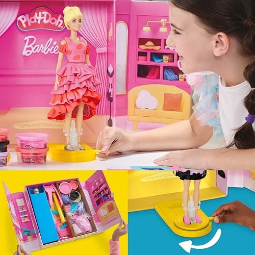 Play-Doh Barbie Designer Fashion Show Set, Make Doll Clothes with 21 Fashion Accessories & Modeling Compound, Kids Arts & Crafts for Girls & Boys 5+ thumbnail 4