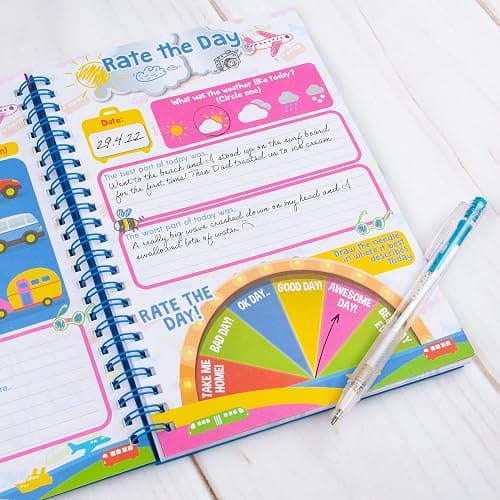 abeec Kids Holiday Journal with Pen | Travel Essentials for Kids Aged 6+ | Summer Activity Book with Puzzles Checklists & Games | 16 Activity Sheets & 34 Lined Pages | Plane Car & Caravan Fun thumbnail 5