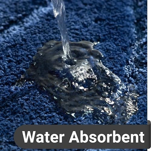 DEXDE Bathroom Rugs Mat, Soft Plush Shaggy Microfiber Bath Rug Non Slip Bath Mats for Bathroom Floor Machine Washable Absorbent Carpet for Shower Tub, Navy Blue 20"x32" - 1'8" x 2'8" (Rectangular) - Blue thumbnail 5