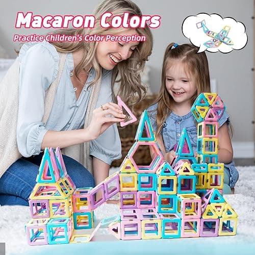 MAGBLOCK Magnetic Building Blocks Set, Upgraded Magnetic Tiles Toys for 3 4 5 6 7 8+ Year Old Girls, 103pcs Magnet Toys for Toddlers Boys and Girls 3-5 thumbnail 5