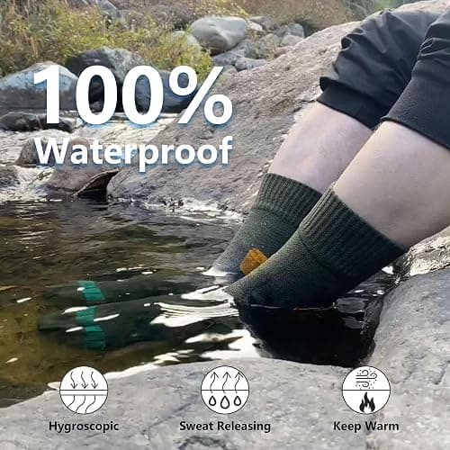 waterproofing Waterproof Socks Men Women Cushion Breathable Hiking Wading Skiing Outdoor Sport Crew Socks thumbnail 4