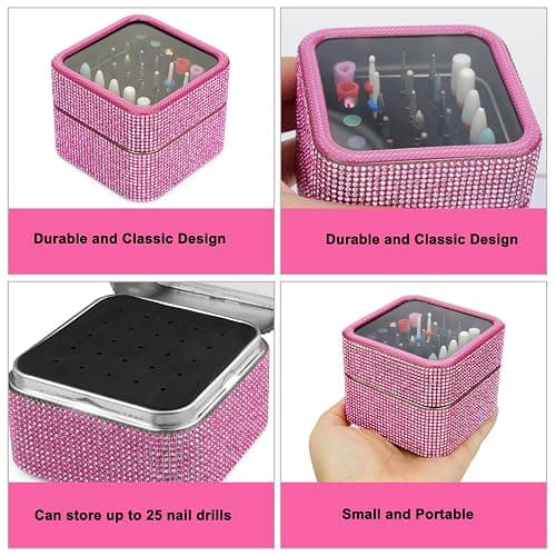 Cellentool 25Pcs Nail Drill Bits Set with Storage Box, 3/32 Inch Tungsten Ceramic Diamond Carbide Nail Drill Bits for Acrylic Gel Polish, Cuticle Efile Remover for Manicure Pedicure thumbnail 6