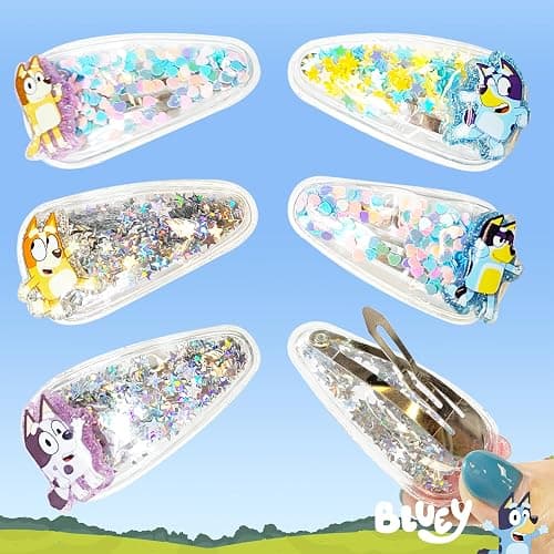 Bristol | LUV HER Bluey Hair Accessories For Girls, 6pc Cute Hair Clips with Favorite Bluey Character Charms, Magical Confetti Hair Clips, Ages 3+ thumbnail 7