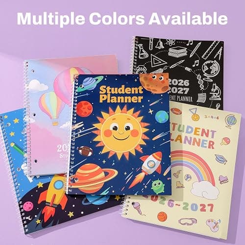 SUNEE Elementary Student Planner 2026-2027, Academic Year Jul. 2026 - Jun. 2027, 8.5"×11" School Planner, Weekly & Monthly Lesson Datebooks with 3-Hole Punched/Bookmark/Monthly Tabs, Colorful Balloon thumbnail 7