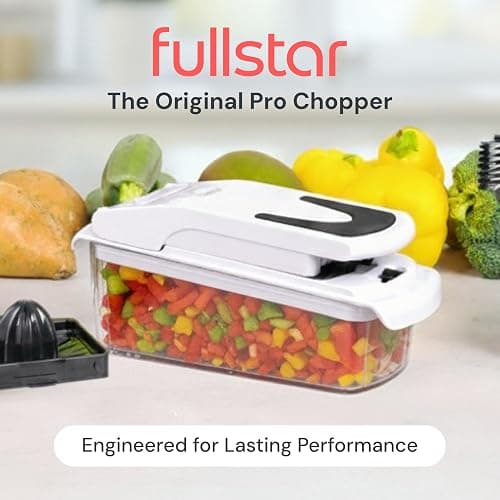Fullstar The Original Pro Chopper - Vegetable Chopper and Spiralizer, Food Chopper with Container, Fruit Slicer, Kitchen Gadgets & Gifts, Home Essentials (9 in 1, White) thumbnail 2
