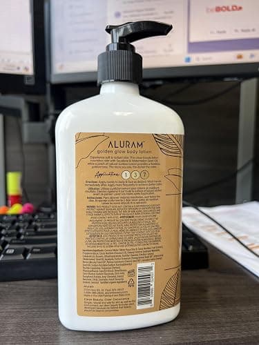 Aluram Golden Glow Body Lotion, Nourishing Radiance & Tone with Squalane & Watermelon Seed Oil, 18 Fl Oz thumbnail 9