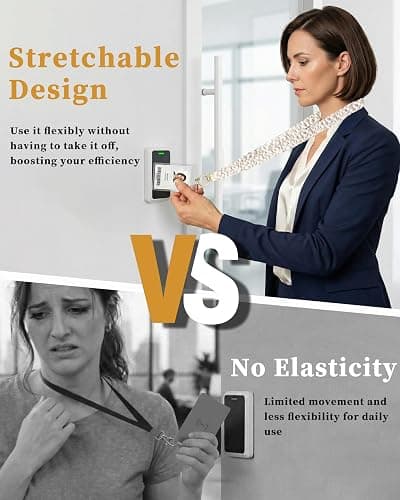 LifeSay Scrunchie Lanyard for ID Badges - Elastic Cute Teacher Lanyard with ID Holder for Office Staff, Teacher Appreciation thumbnail 2
