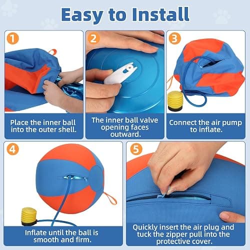 Deerift 18" Herding Ball for Dogs - Upgraded Material, Durable Dog Training Toy, Suitable for Border Collies, Australian Shepherds, and Other Medium to Large Herding Dog Ball thumbnail 6