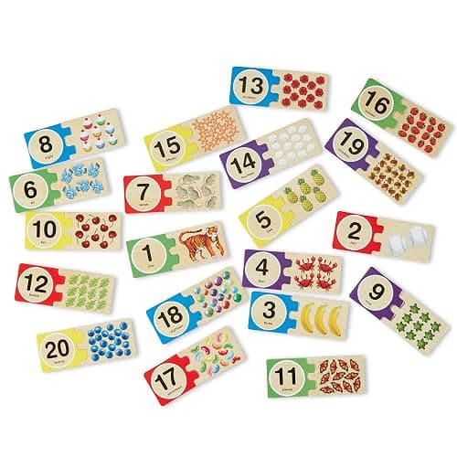 Melissa & Doug Self-Correcting Wooden Number Puzzles with Storage Box (40 pcs) thumbnail 4