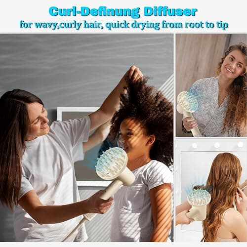360° Rotating Diffuser Attachment Nozzle Compatible with Laifen SE Lite（NOT SE Styling Tool, Hair Smoothing Dryer Blower Accessories for Laifen SE Lite, Milk Tea thumbnail 3