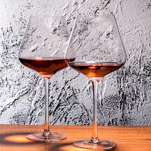 BACLIFE Hand Blown Red Wine Glasses Set of 4 – 23 oz Burgundy Wine Glasses With Long Stem – Large Premium Crystal Wine Glass – Unique Gift for Wedding, Anniversary, Mother’s Day – Clear thumbnail 5