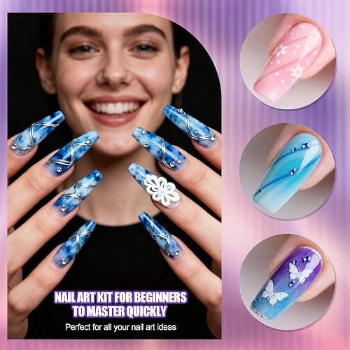 Artdone Nail Dotting Tools Art Brushes Kit With Nail Stand Gel Polish Liner Brushes Design Pen For Nail Drawing And Nail Paint Brushes Small Detail Brushes thumbnail 2