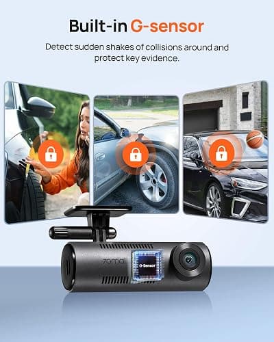 70mai Dash Cam M310, Dash Camera for Cars 1296P QHD, Smart Dash Cam Front Built in WiFi, 130° Wide-Angle FOV, WDR, Night Vision, iOS/Android Mobile App, Loop Recording, Parking Monitor, Time-Lapse thumbnail 6