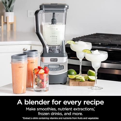 Ninja BL660 Professional Compact Smoothie & Food Processing Blender, 1100-Watts, 3 Functions -for Frozen Drinks, Smoothies, Sauces, & More, 72-oz.* Pitcher, (2) 16-oz. To-Go Cups & Spout Lids, Gray thumbnail 6