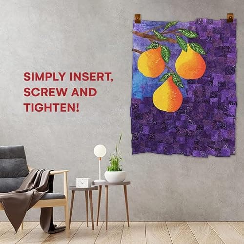 Precision Quilting Tools Quilting Supplies - Premium Wall Tapestry Hanger, Durable Large Tapestry Wall Hanging Clips with 2 Screws for Easy Display - Wood, 3.25 x 2 Inches - Dark Stain Finish thumbnail 4