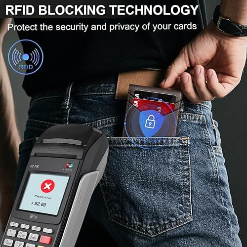 Wallet for Men Wallet with Slim Pop Up Card Holder for 12-14 Cards, RFID Blocking Bifold Minimalist Smart Wallet, Credit Card Holder with ID Window & Cash Slot, Compact Metal Card Case, Gifts for Men thumbnail 4