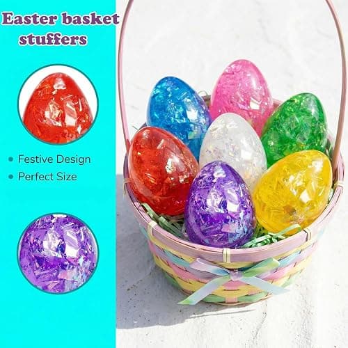 BEIGUO 8pcs Easter Egg Stress Balls,Squishy Stress Relief Toys for Easter Basket Stuffers, Easter Egg Fillers,Party Favors thumbnail 2