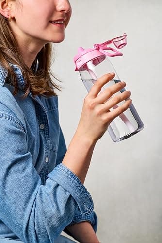 Ello Pop & Fill 22oz Tritan Plastic Water Bottle with Quick Fill Technology | Clear Water Bottle for School, College, Travel | Leakproof Locking Lid, Straw and Chug, Reusable, BPA-Free | Pistachio thumbnail 4