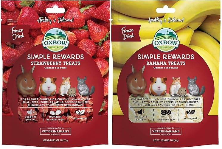 Oxbow 2 Flavor Bundle of Simple Rewards Small Pet Treats: Strawberry and Banana - Image 1