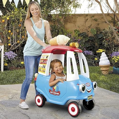 Little Tikes Cozy Ice Cream Truck, Coupe Ride On Car, Kid and Parent Powered, Truck Music, Including Accessories- Gift for Kids, Toy Girls Boys Ages 1.5 to 5 Years Old thumbnail 5