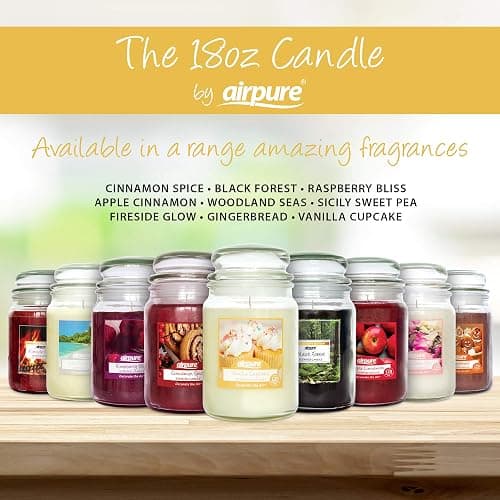 AIRPURE Large Candle Scented, Vanilla Cupcake Fragrance, 18oz Jar, 120 Hour Ornamental Candles, Fill The Room with a Warm and Homey Fragrance, for The Bedroom, Bathroom, Family Room of Office thumbnail 6
