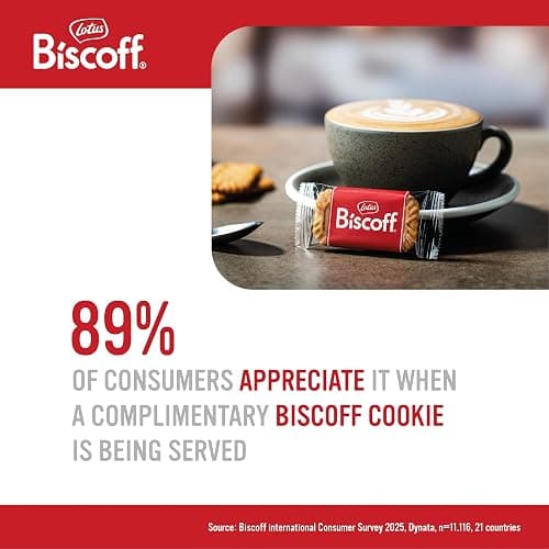 Lotus Biscoff Caramelised Biscuits, 300 Individually Wrapped Packs, Vegan | Caramelised biscuits with ingredients from natural origin, no added colors - 1,875kg - Perfect for offices, cafés & events thumbnail 8
