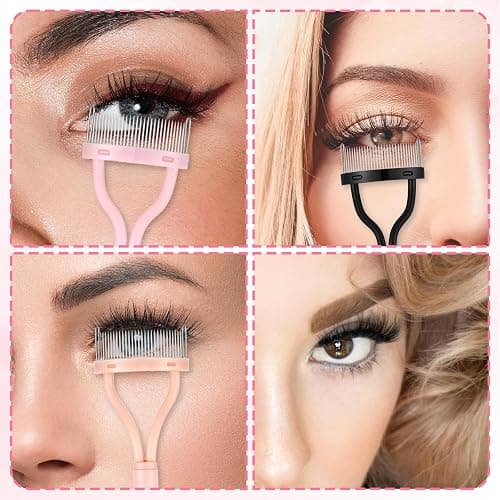 3 Pcs Eyelash Separator Tools, Washable Stainless Steel Eyelash Combs to Separate Lashes Practical Reusable Lash Comb Mascara Tool for Combing Separating Lashes thumbnail 6