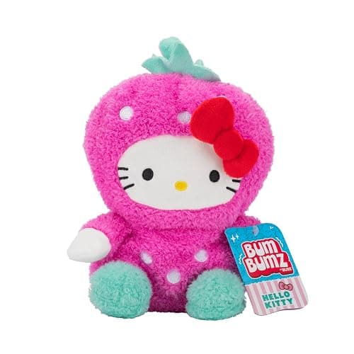 BumBumz 7.5-inch Hello Kitty FruitBumz Plush - Sanrio Hello Kitty Dressed as a Strawberry Collectible Toy - from The Makers of Original Squishmallows - Image 1
