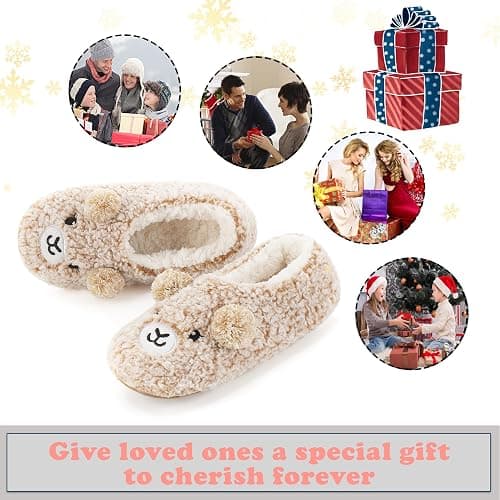 cosyone1997 Cute Animal Slippers for Kids Girls Women, Fuzzy House Socks with Soft Anti-Skid Soles - Unique Gifts for Mom and Animal Lovers! thumbnail 5