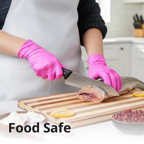 SwiftGrip Powder-Free Nitrile Gloves, 3-mil, Disposable Nitrile Gloves, Latex-Free, Powder-Free - Pink/Fuchsia thumbnail 3