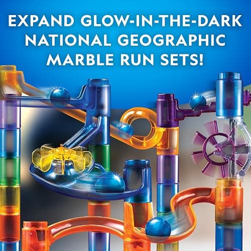 National Geographic Marble Run with Motorized Elevator - 95-Piece Marble Maze Kit with Motorized Spiral Lift, 20 Marbles, Perpetual Motion Machine, STEM Gifts for Boys and Girls, Kids Physics Toys thumbnail 3