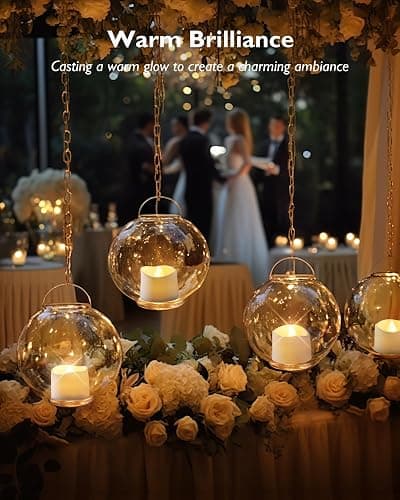 Homemory 24Pcs Flickering Flameless Candle Battery Operated, 200+Hours Fake Electric LED Tea Lights for Votive, Centerpiece Table Decorations, Wedding, Aniversary, Halloween, Christmas thumbnail 2