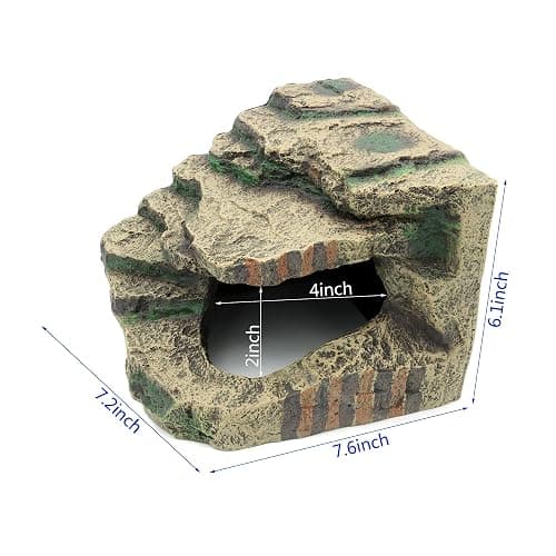 JIHAQUA Large Resin Reptile Tank Accessories Hideouts Cave Habitat Decor for Leopard Gecko Lizards Turtle thumbnail 2