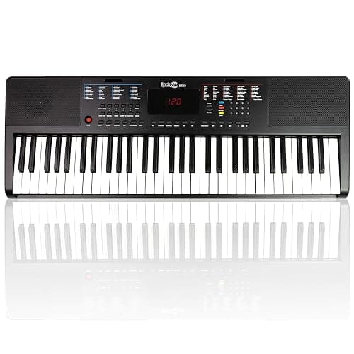 RockJam 61-Key Compact Keyboard Piano with LED Display, Keynote Stickers & Lessons thumbnail 3
