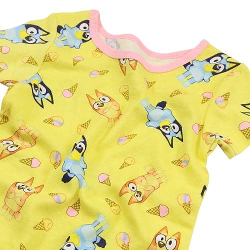 Bluey Girls' 4-piece Snug-fit Matching Short-Sleeve Cotton Pajama Set, Soft & Cute for Kids thumbnail 5