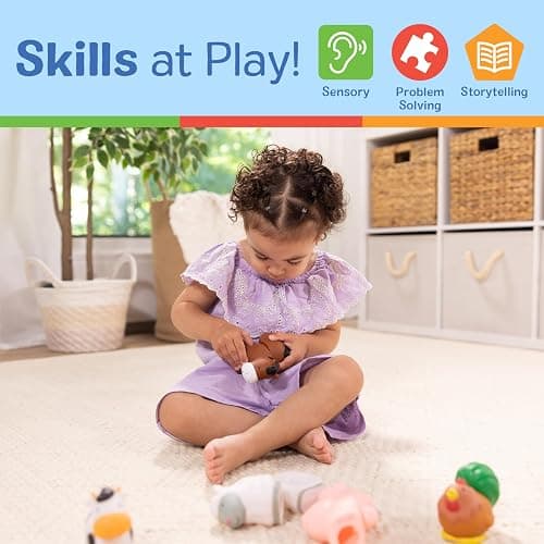 Melissa & Doug Pop Blocs Farm Animals Educational Baby Toy - 10 Linkable Pieces thumbnail 5