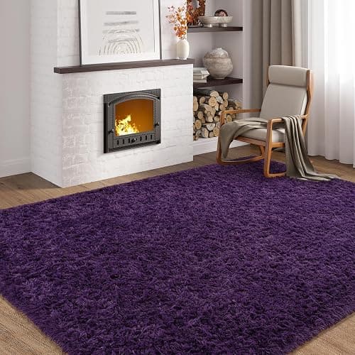 Softlife Rugs for Bedroom 4x5.3 Feet Purple Area Rug for Living Room Super Soft Shaggy Rugs for Dorm Fluffy Fuzzy Carpets Long Plush Bedside Rug Nursery Girls Boys Kids Room Home Christmas Decoration thumbnail 4