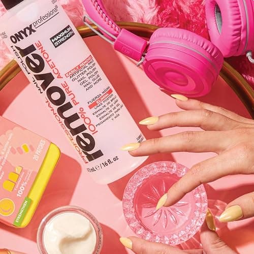 Onyx Professional 100% Pure Acetone Nail Polish Remover Kit with 7 inch Nail File, 16 fl oz - Made in USA, Maximum-Strength Gel Polish Remover, Artificial & Glitter Nail Polish thumbnail 7
