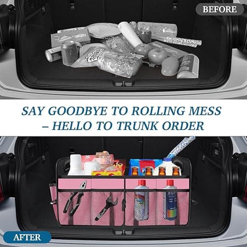 HABOPET Trunk Organizer, Collapsible Waterproof Multi-Compartment Trunk Organizer for SUVs & Sedans, Car Storage with Reinforced Handles, Car Accessories for Women and Men, 52L thumbnail 5
