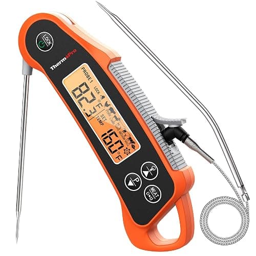 ThermoPro TP710 Instant Read Meat Thermometer Digital for Cooking, 2-in-1 Waterproof Kitchen Food Thermometer with Dual Probes and Dual Temperature Display for Oven, Grilling, Smoker & BBQ - Image 1