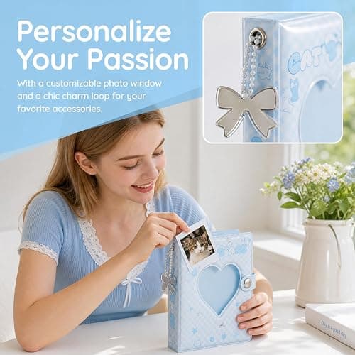 2Pcs Photocard Binder Katseye Photocards Photocard Holder Kpop Photocard Binder Pocket Card Binder Small Photo Album for Travel Ticket Pokemon Card Kpop Card Collection Daily Use thumbnail 3