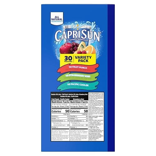 Capri Sun Fruit Punch, Strawberry Kiwi and Pacific Cooler Flavored Juice Drink Blend Variety Pack, 30 ct Box, 6 fl oz Pouches thumbnail 9