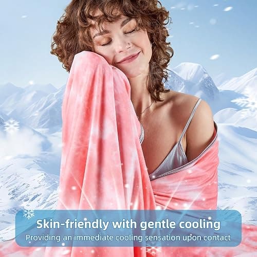 inhand Cooling Blanket Queen Size (90"x90"), Cooling Blankets for Hot Sleepers, Absorbs Heat to Keep Adults Cool for Summer Nights Sweats, Thin Cold Lightweight Blanket for Couch Bed, All Season Use thumbnail 4