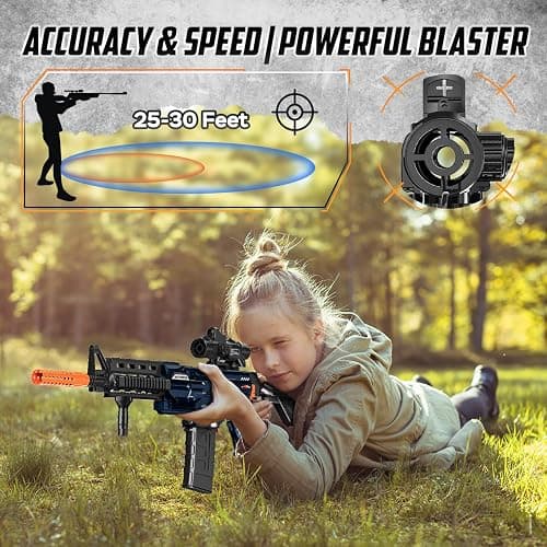 Electric Automatic Toy Gun for Toy Guns Sniper Soft Bullets [Shoot Faster] Burst Soft Bullets Toy Gun for Boys,Toy Foam Blasters & Guns with 100 Toy Sniper Darts for Kids thumbnail 3