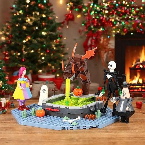 Nightmare Halloween Building Block Set, Jack Skellington, Sally, and The Mayor with Snake Fountain Scene, Compatible with Lego, for Kids and Adult Fans, Creative DIY Display Toy thumbnail 8