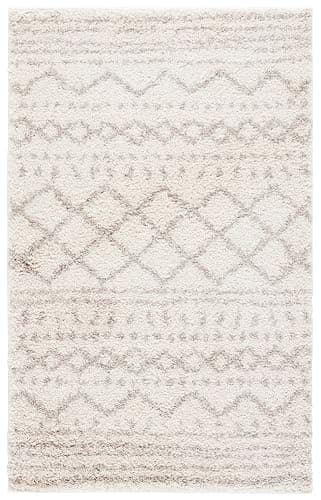 SAFAVIEH Area Rug 4x6 - Arizona Shag Collection - Ivory & Beige, Moroccan Boho Design, Non-Shedding & Easy to Clean, Ideal for Living Room, Bedroom, Dining Space (ASG741A) thumbnail 2