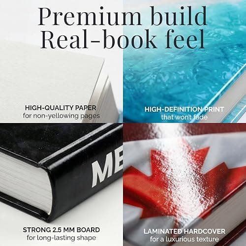 DJUNTU Decorative Books for Home Decor - Stacked Book Decorations for Living Room, Coffee or Console Table, Shelves - Faux Book Cover with 384 Blank Pages - Toronto, Mexico, Bahamas Designs - Set of 3 thumbnail 9
