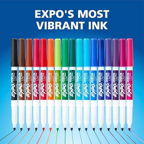 EXPO Dry Erase Markers, Whiteboard Markers with Low Odor Ink, Fine Tip, Assorted Vibrant Colors, 21 Count - 21 Count Assorted thumbnail 6